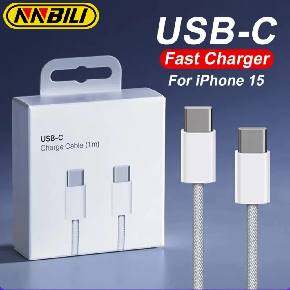 NNBILI Original USB-C Cable For Apple iPhone 15 Pro Max PD 60W Fast Charging For Xiaomi Samsung Type C Weaving Cable Accessories
NNBILI Original USB-C Cable For Apple iPhone 15 Pro Max PD 60W Fast Charging For Xiaomi Samsung Type C Weaving Cable Accessories
