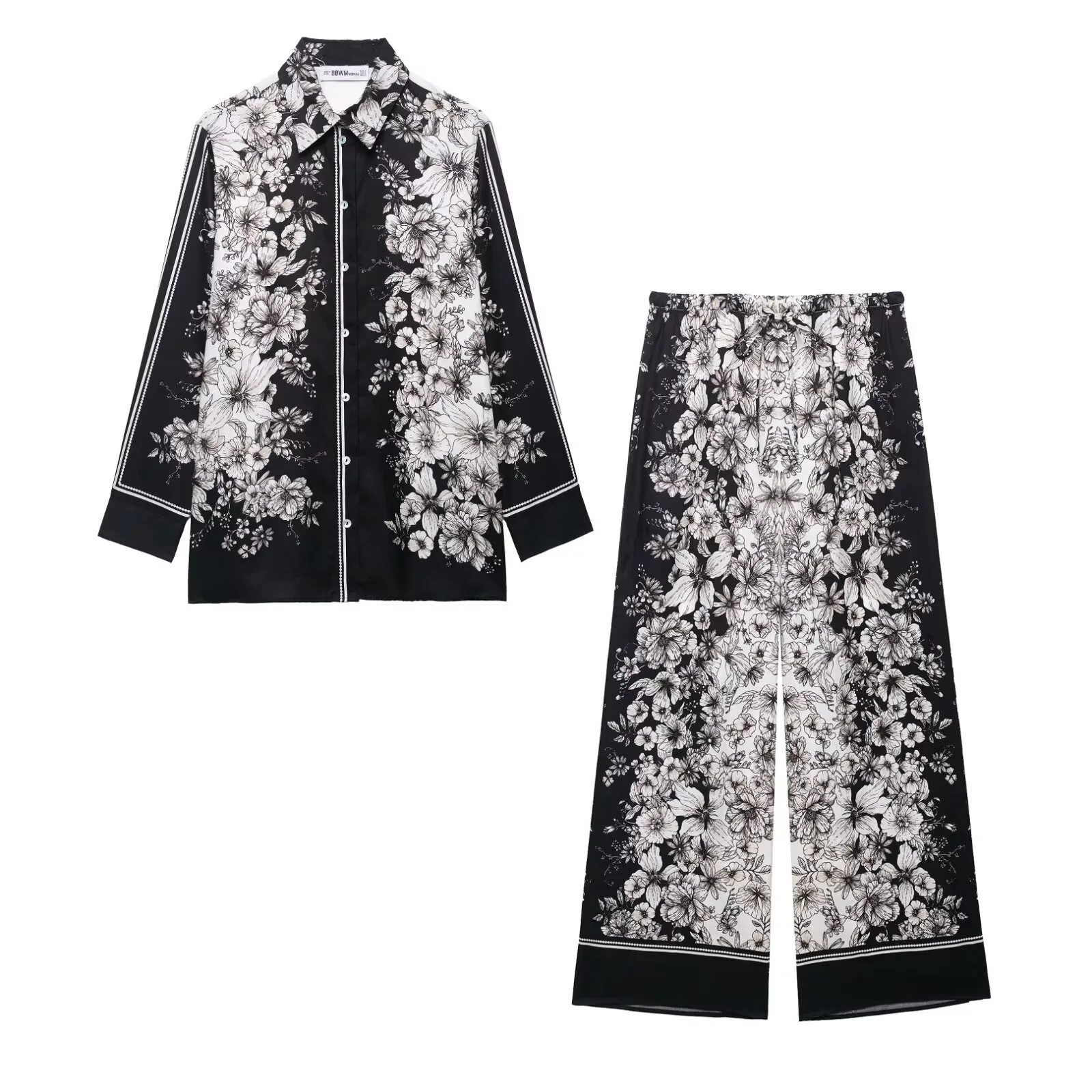 Summer fashion temperament printed high-end shirt fashion floral shirt printed high waisted casual pants set
Summer fashion temperament printed high-end shirt fashion floral shirt printed high waisted casual pants set