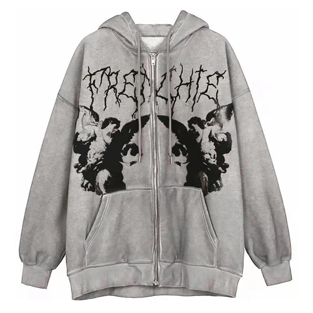 Толстовка с капюшоном больших размеров Y2K на молнии, женская толстовка с принтом, длинная куртка из полиэстера и хлопка, повседневная уличная одежда
Толстовка с капюшоном больших размеров Y2K на молнии, женская толстовка с принтом, длинная куртка из полиэстера и хлопка, повседневная уличная одежда
