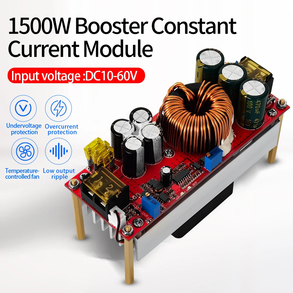 DC-DC 1500W Voltage Step Up Converter Boost CC CV Power Supply Module Step Up Constant Current Module DC-DC 10-60V to 12-97V
DC-DC 1500W Voltage Step Up Converter Boost CC CV Power Supply Module Step Up Constant Current Module DC-DC 10-60V to 12-97V