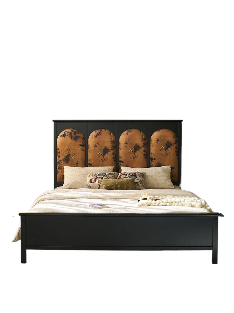 French retro solid wood 1.8 meters double bed, fragrant cloud yarn ash wood high back soft bag bed
French retro solid wood 1.8 meters double bed, fragrant cloud yarn ash wood high back soft bag bed