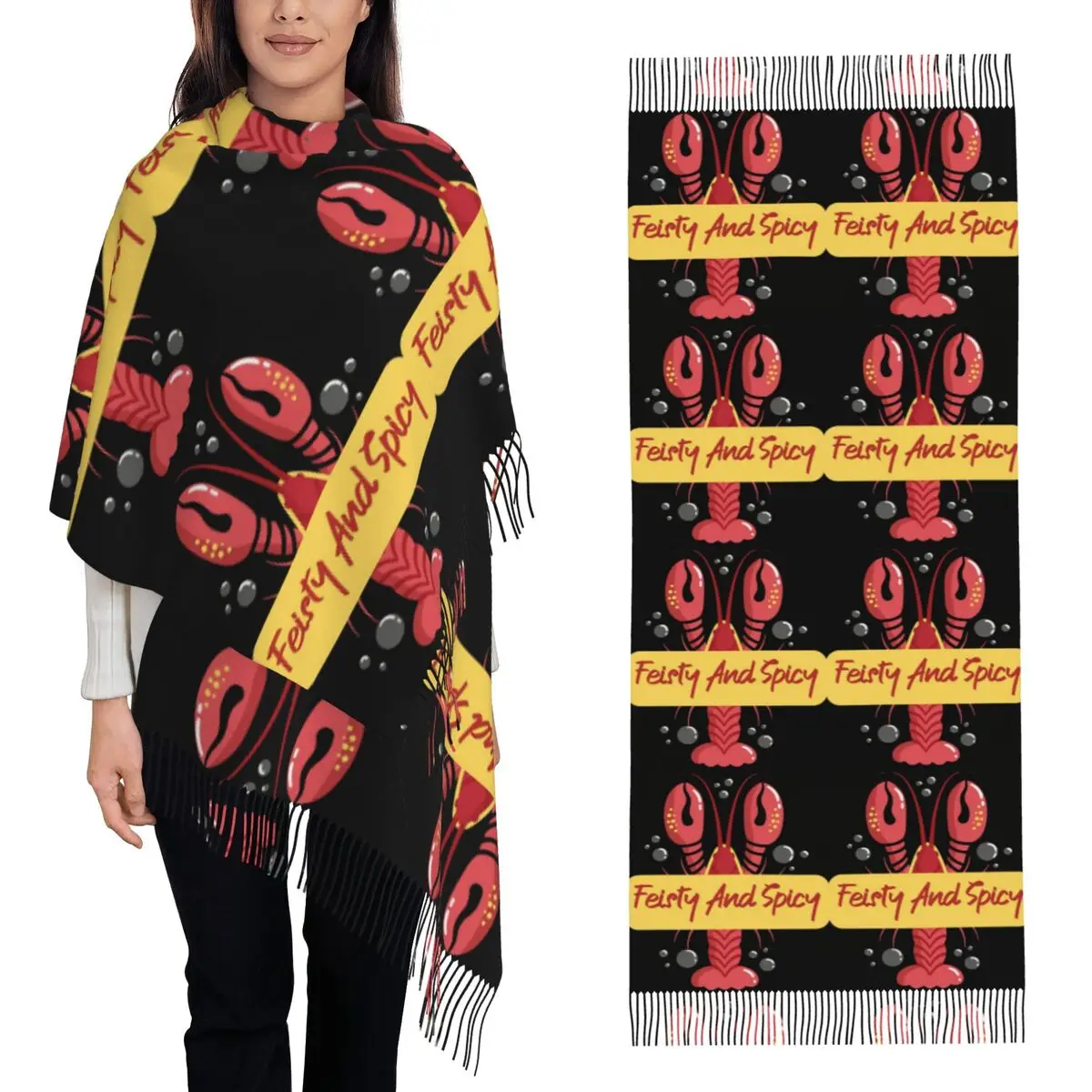 Feisty And Spicy Red Lobster Crawfish Шарф Шарфы с кисточками для женщин Мягкие теплые шали и накидки Длинная осенне-зимняя шаль
Feisty And Spicy Red Lobster Crawfish Шарф Шарфы с кисточками для женщин Мягкие теплые шали и накидки Длинная осенне-зимняя шаль