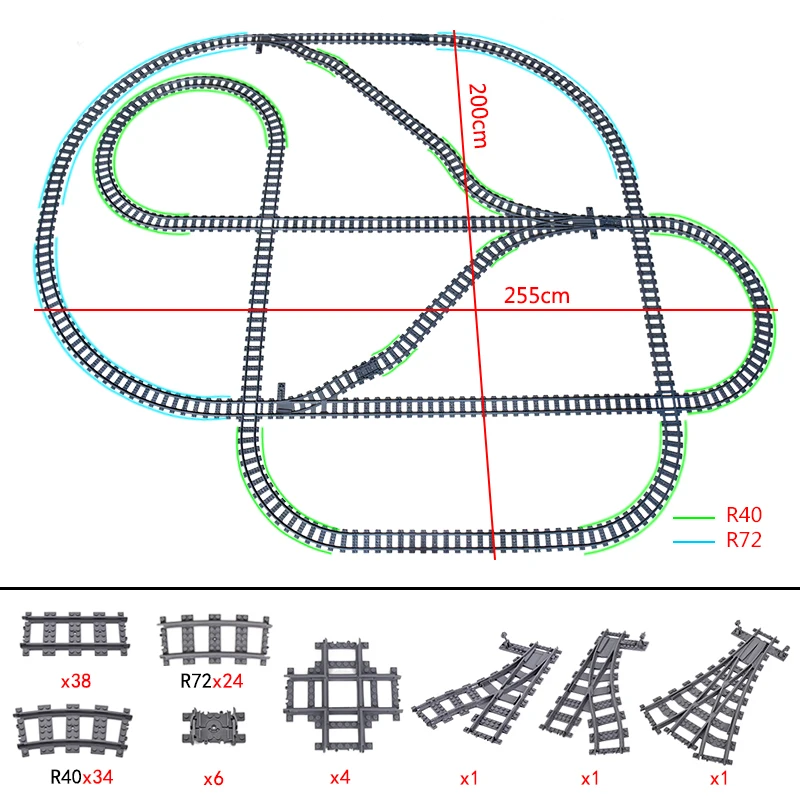 MOC 109pcs Creative Expert Ideas City Train R72 Curved Tracks Single Slip Switch Crossings Rails Bricks Building Blocks Toys
MOC 109pcs Creative Expert Ideas City Train R72 Curved Tracks Single Slip Switch Crossings Rails Bricks Building Blocks Toys