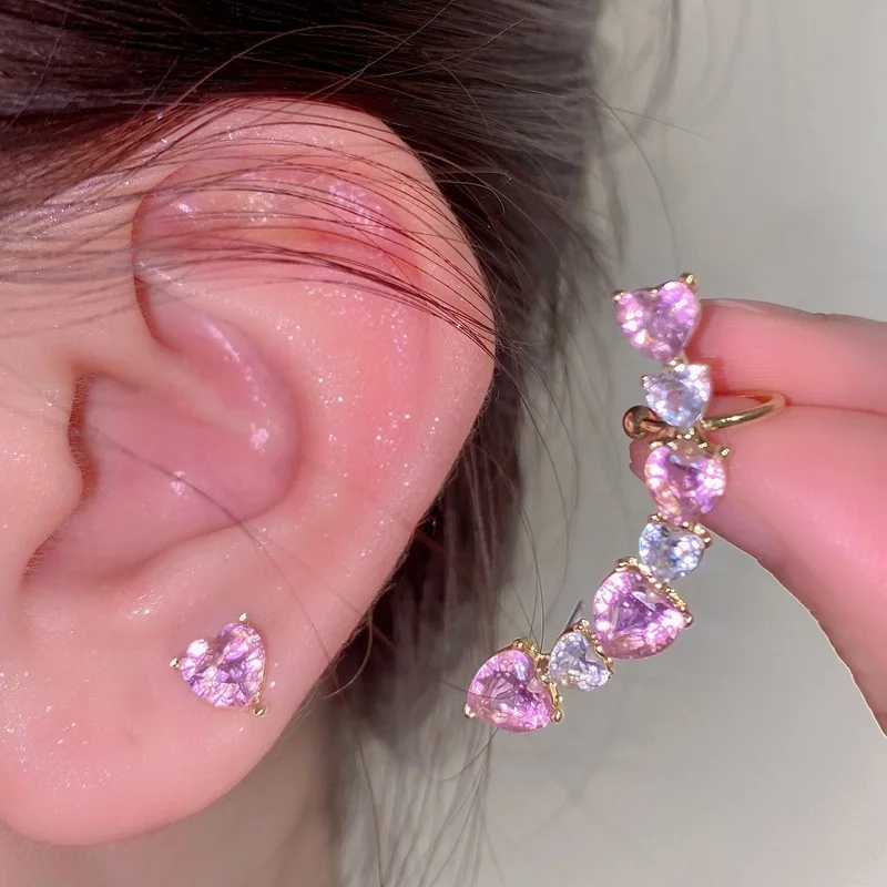 Женские модные асимметричные серьги-гвоздики в форме сердца с розовым цирконием, аксессуары для ушей, стильные украшения для пирсинга, подарки для женщин
Женские модные асимметричные серьги-гвоздики в форме сердца с розовым цирконием, аксессуары для ушей, стильные украшения для пирсинга, подарки для женщин