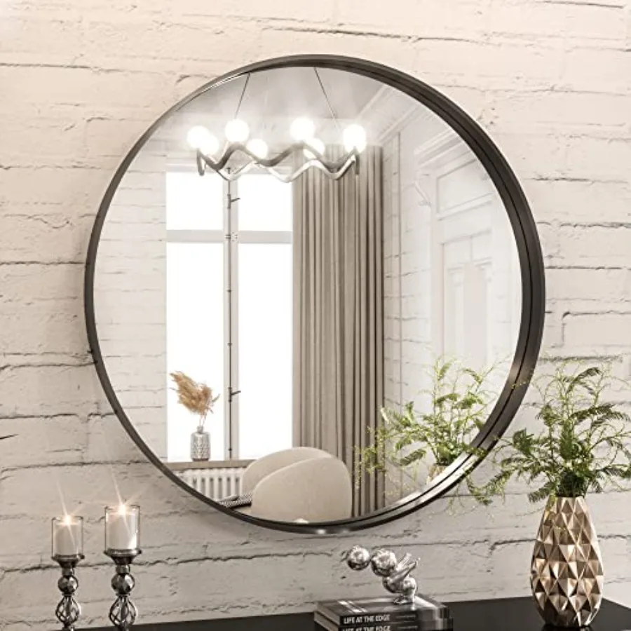 Round Black Mirror 24 Inch for Wall Decor Black Circle Bathroom Mirror with Non-Rusting Aluminum Alloy Brushed Matte Metal Fram
Round Black Mirror 24 Inch for Wall Decor Black Circle Bathroom Mirror with Non-Rusting Aluminum Alloy Brushed Matte Metal Fram