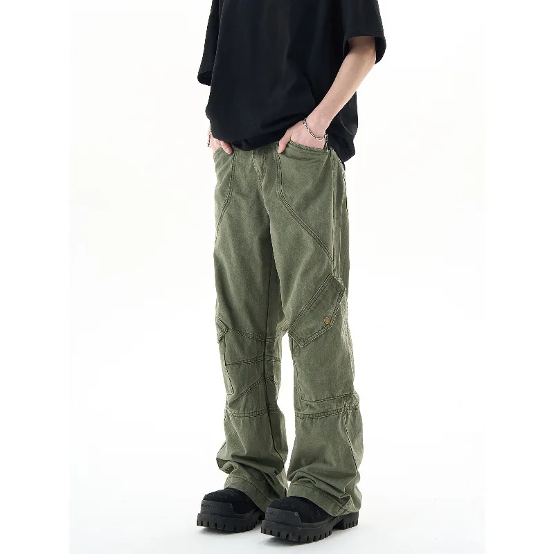Retro American Heavy Duty Men's Work Pants Multiple Pockets Wide Leg Straight Cut Fashionable High Street Trousers
Retro American Heavy Duty Men's Work Pants Multiple Pockets Wide Leg Straight Cut Fashionable High Street Trousers
