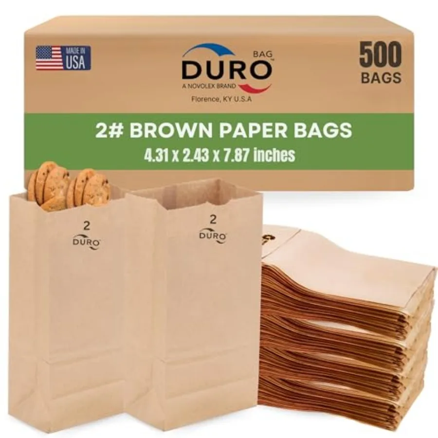 2# Brown Paper Lunch Bags 500 Count, Bulk Disposable Brown Paper Bags, SOS Small Lunch Bag for Candy, Snacks and Treats - 4.3 x
2# Brown Paper Lunch Bags 500 Count, Bulk Disposable Brown Paper Bags, SOS Small Lunch Bag for Candy, Snacks and Treats - 4.3 x