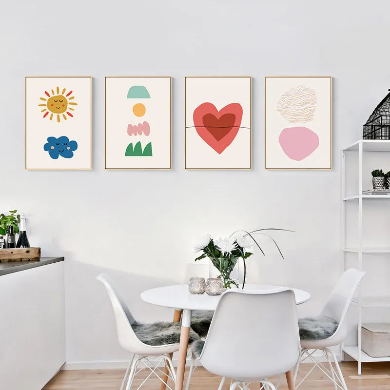 Nordic Style Rainbow Cloud Art Canvas Poster Cute Sun Heart Cartoon Painting Kids Room Children's Bedroom Nursery Wall Decor INS
Nordic Style Rainbow Cloud Art Canvas Poster Cute Sun Heart Cartoon Painting Kids Room Children's Bedroom Nursery Wall Decor INS