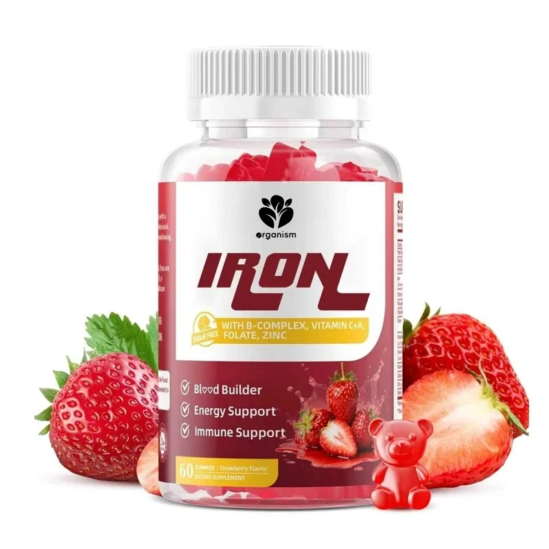 Male and female vegetarian iron gummies, containing B complex, vitamin C, A, folic acid, energy support and immune health
Male and female vegetarian iron gummies, containing B complex, vitamin C, A, folic acid, energy support and immune health