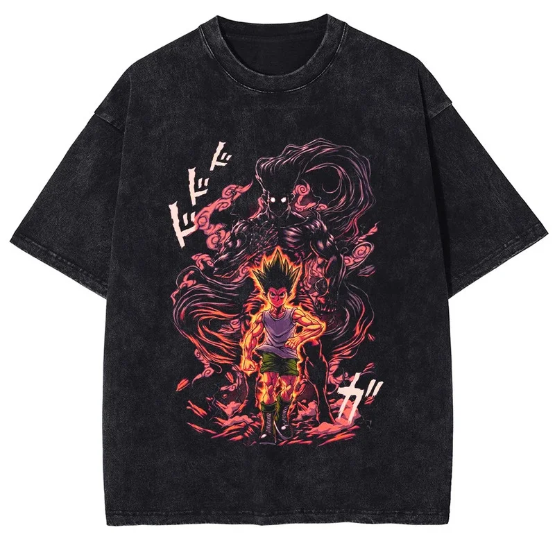 Harajuku Мужская футболка в стиле манга Аниме Hunter × Hunter Gon Freecss Killua Zoldyck Футболка с принтом Мужская футболка из стираного хлопка Винтажная футболка 
Harajuku Мужская футболка в стиле манга Аниме Hunter × Hunter Gon Freecss Killua Zoldyck Футболка с принтом Мужская футболка из стираного хлопка Винтажная футболка