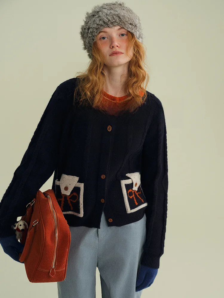 Sweet Loose Knitted Open Cardigan with Double kets And Knot Rina Berry Women's Faion Casual Sle Long Sve
Sweet Loose Knitted Open Cardigan with Double kets And Knot Rina Berry Women's Faion Casual Sle Long Sve