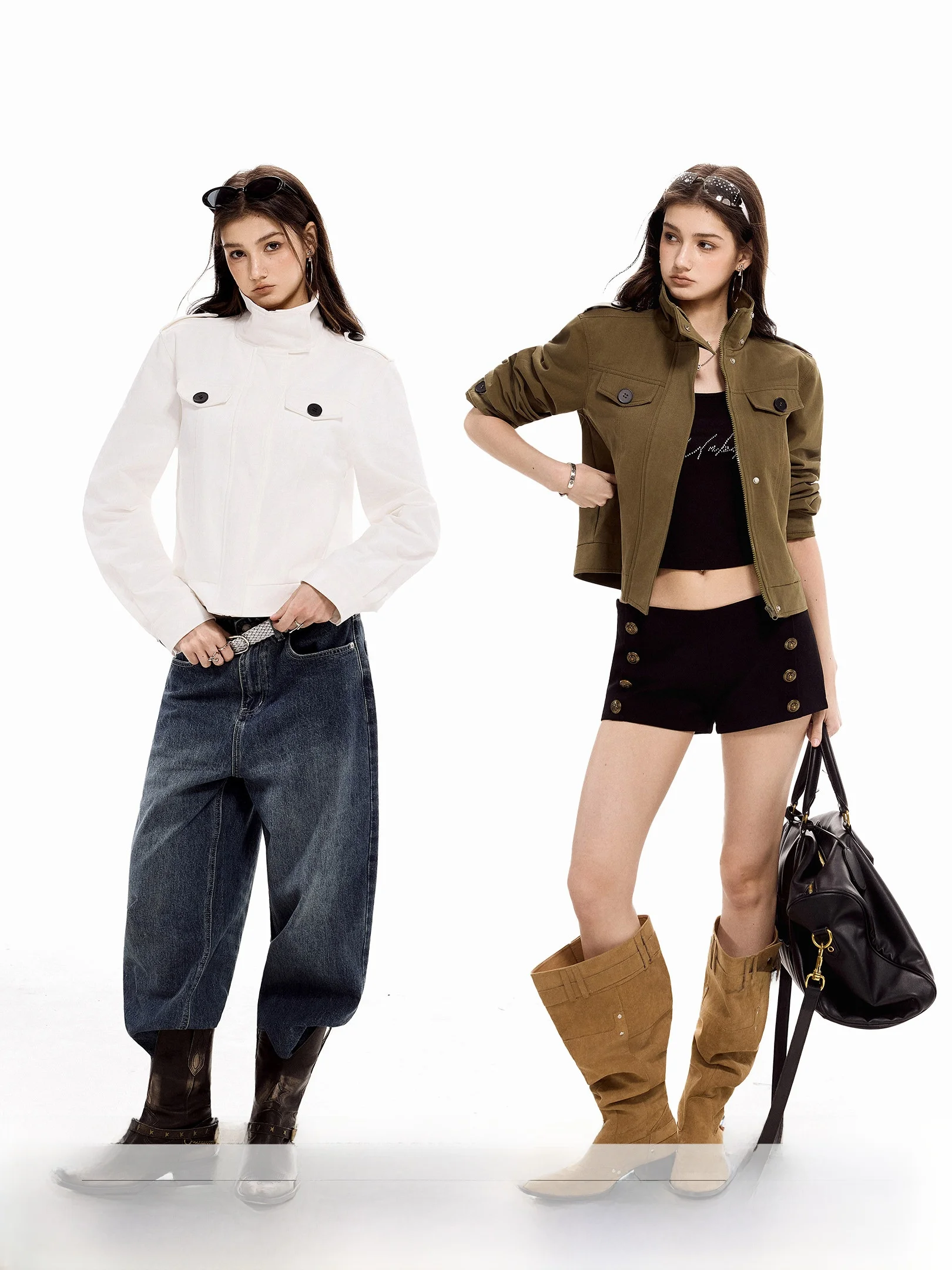 Ich Mode American Style High Collar Short Fit Women's White Cardigan Jacket Spring 2026 Vintage Style Cotton Long Sleeve
Ich Mode American Style High Collar Short Fit Women's White Cardigan Jacket Spring 2026 Vintage Style Cotton Long Sleeve
