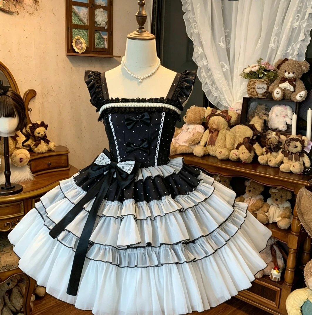Summer Princess Gothic Lolita Dress Women 2026 Sleeveless Lace Frill Mesh Bow Sweet Cosplay Birthday Holiday Outfit
Summer Princess Gothic Lolita Dress Women 2026 Sleeveless Lace Frill Mesh Bow Sweet Cosplay Birthday Holiday Outfit