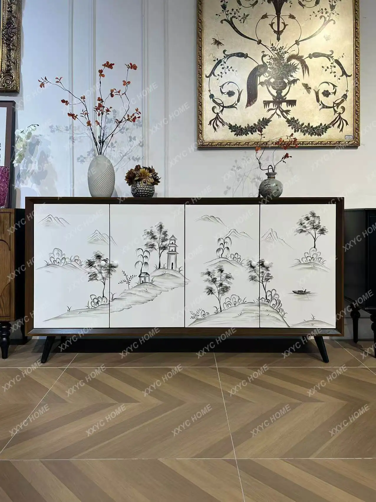 medieval style hand-painted large-capacity shoe cabinet dining side entrance cabinet
medieval style hand-painted large-capacity shoe cabinet dining side entrance cabinet