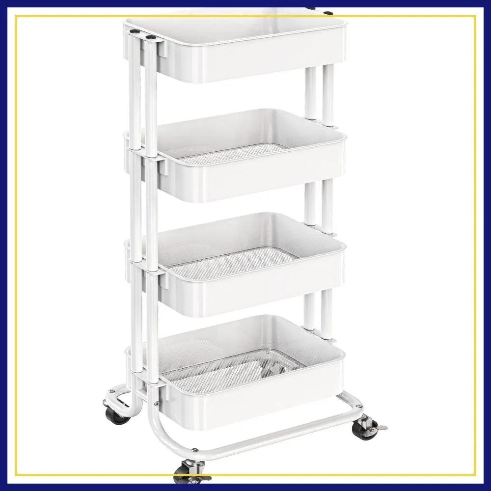 4-Tier Heavy Duty Rolling Utility Cart with Lockable Wheels, Metal Mesh Storage Cart for Kitchen, Living Room, Laundry
4-Tier Heavy Duty Rolling Utility Cart with Lockable Wheels, Metal Mesh Storage Cart for Kitchen, Living Room, Laundry