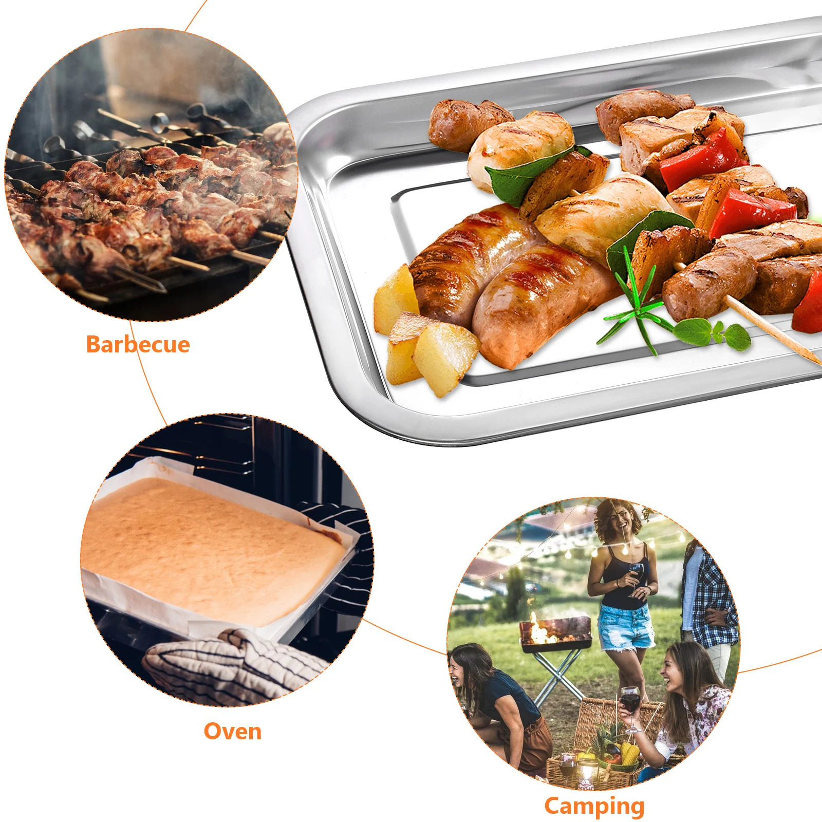 10 pcs Stainless Steel Baking Sheet Pans 201 Grade Flat Bottom Non Stick Oven Safe Tray For Kitchen Camping Bbq Party Use
10 pcs Stainless Steel Baking Sheet Pans 201 Grade Flat Bottom Non Stick Oven Safe Tray For Kitchen Camping Bbq Party Use