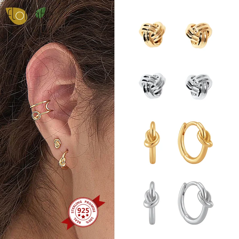 925 Sterling Silver Needle Classical Knot Huggies Hoop Earrings for Women Simple Small Stud Earrings Fashion Jewelry Wholesale
925 Sterling Silver Needle Classical Knot Huggies Hoop Earrings for Women Simple Small Stud Earrings Fashion Jewelry Wholesale