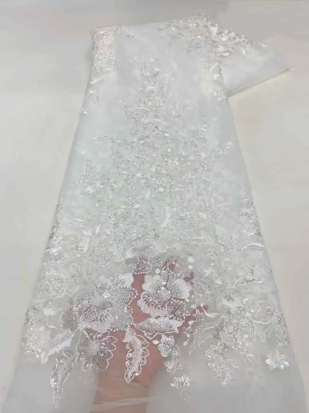 Heavy Groom Beads Lace Fabric Withs Sequins riel for Party High Quality MateLuxury Evening Dresses French Embroidery AHA539
Heavy Groom Beads Lace Fabric Withs Sequins riel for Party High Quality MateLuxury Evening Dresses French Embroidery AHA539