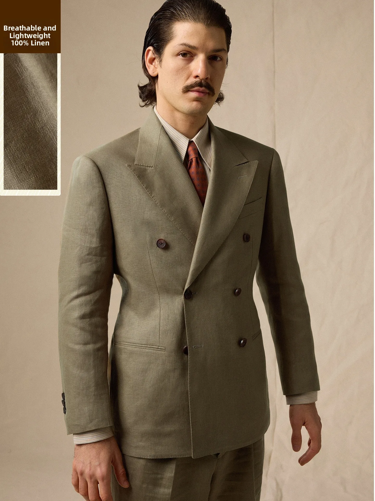 Cultum Men's Classic Vintage Olive Green Linen Business Casual Suiting Spring Summer Autumn Standard Fit Button Decoration
Cultum Men's Classic Vintage Olive Green Linen Business Casual Suiting Spring Summer Autumn Standard Fit Button Decoration
