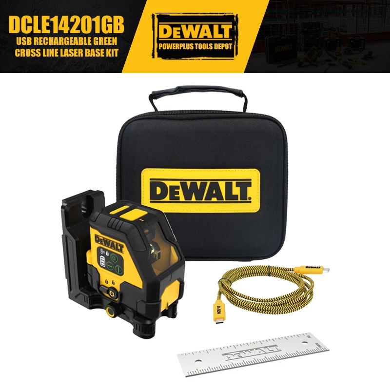 DEWALT DCLE14201GB USB Rechargeable Green Cross Line Laser Base Kit Convenient Power Tool Accessory
DEWALT DCLE14201GB USB Rechargeable Green Cross Line Laser Base Kit Convenient Power Tool Accessory