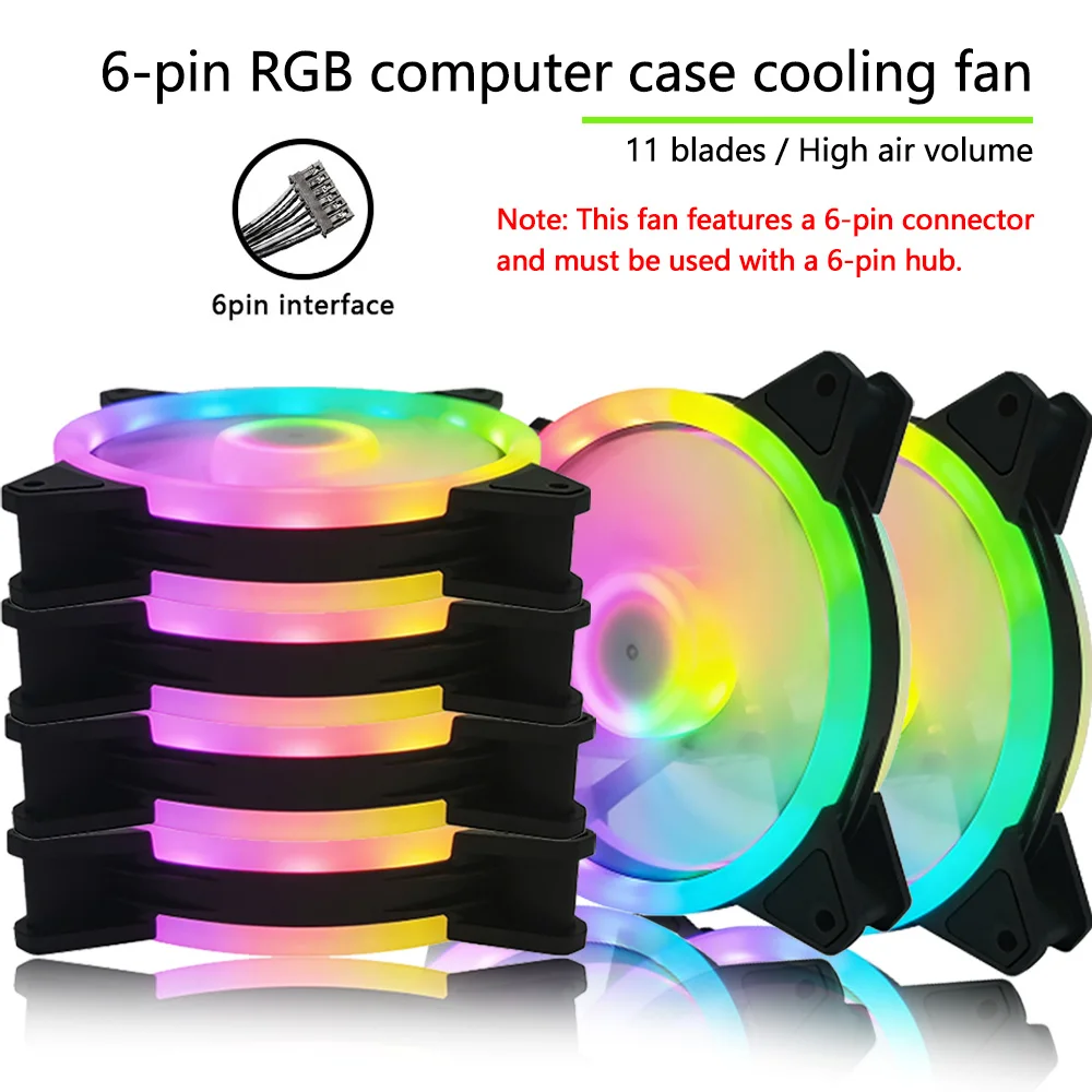 6-контактный вентилятор для компьютерного корпуса с RGB-подсветкой и высокой теплоотдачей, 11 лопастей, лопасти направленные в сторону вращения, подходит для охлаждения компьютерного корпуса.
6-контактный вентилятор для компьютерного корпуса с RGB-подсветкой и высокой теплоотдачей, 11 лопастей, лопасти направленные в сторону вращения, подходит для охлаждения компьютерного корпуса.