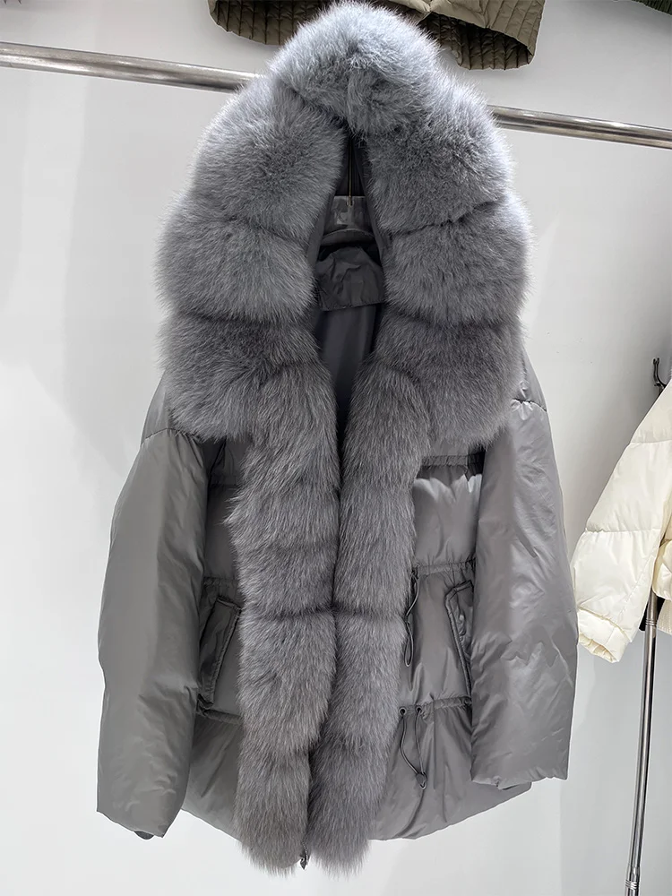 Natural Real Fox Fur Collar Hooded Thick Warm Goose Down Jacket Winter Coat Women Female Loose Outwear Luxury Puffer Jackets
Natural Real Fox Fur Collar Hooded Thick Warm Goose Down Jacket Winter Coat Women Female Loose Outwear Luxury Puffer Jackets
