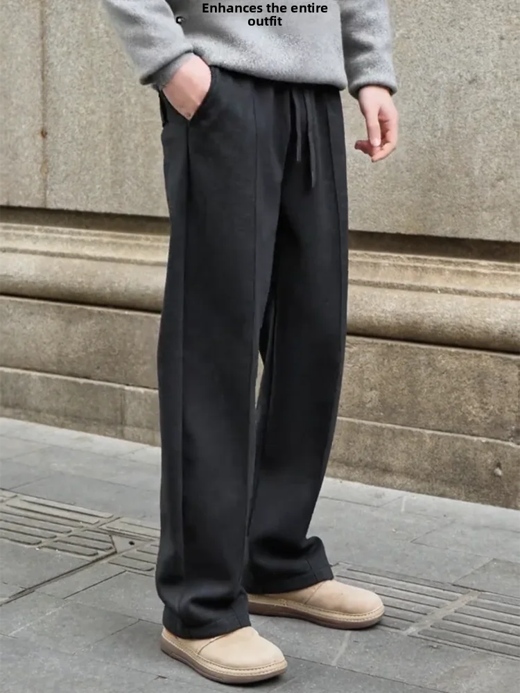 Men's Winter Thiened Fce Dstring Casual Pants Pure Color 3D Tailoring Loose Fit Long Trousers Faionable All-Match
Men's Winter Thiened Fce Dstring Casual Pants Pure Color 3D Tailoring Loose Fit Long Trousers Faionable All-Match