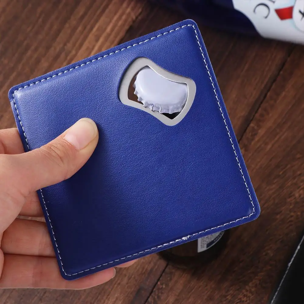 Portable PU Leather Cup Mat Solid Color Square Coasters Vintage Handheld Bottle Opener Restaurants
Portable PU Leather Cup Mat Solid Color Square Coasters Vintage Handheld Bottle Opener Restaurants