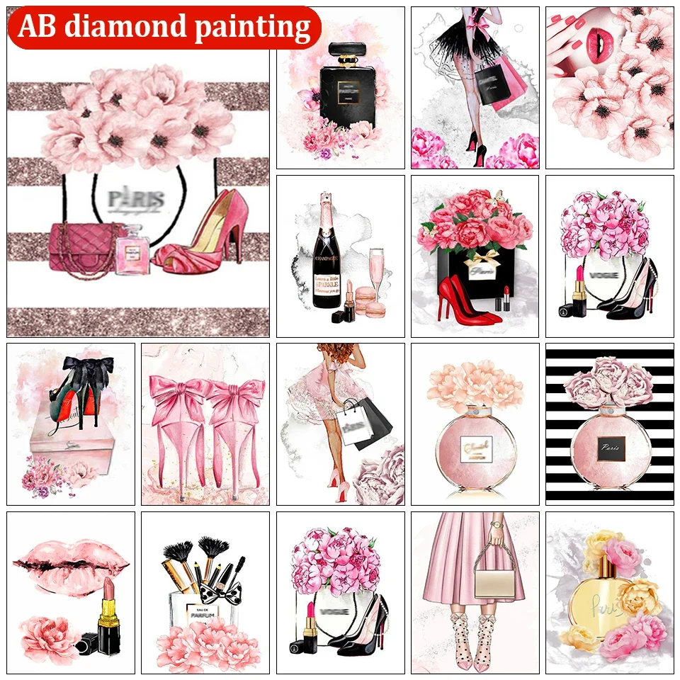 unframe 5D DIY AB Diamond Painting Perfume Lipstick High Heels Diamond Mosaic Fashion Modern Bedroom Decor Full Round Embroidery
unframe 5D DIY AB Diamond Painting Perfume Lipstick High Heels Diamond Mosaic Fashion Modern Bedroom Decor Full Round Embroidery