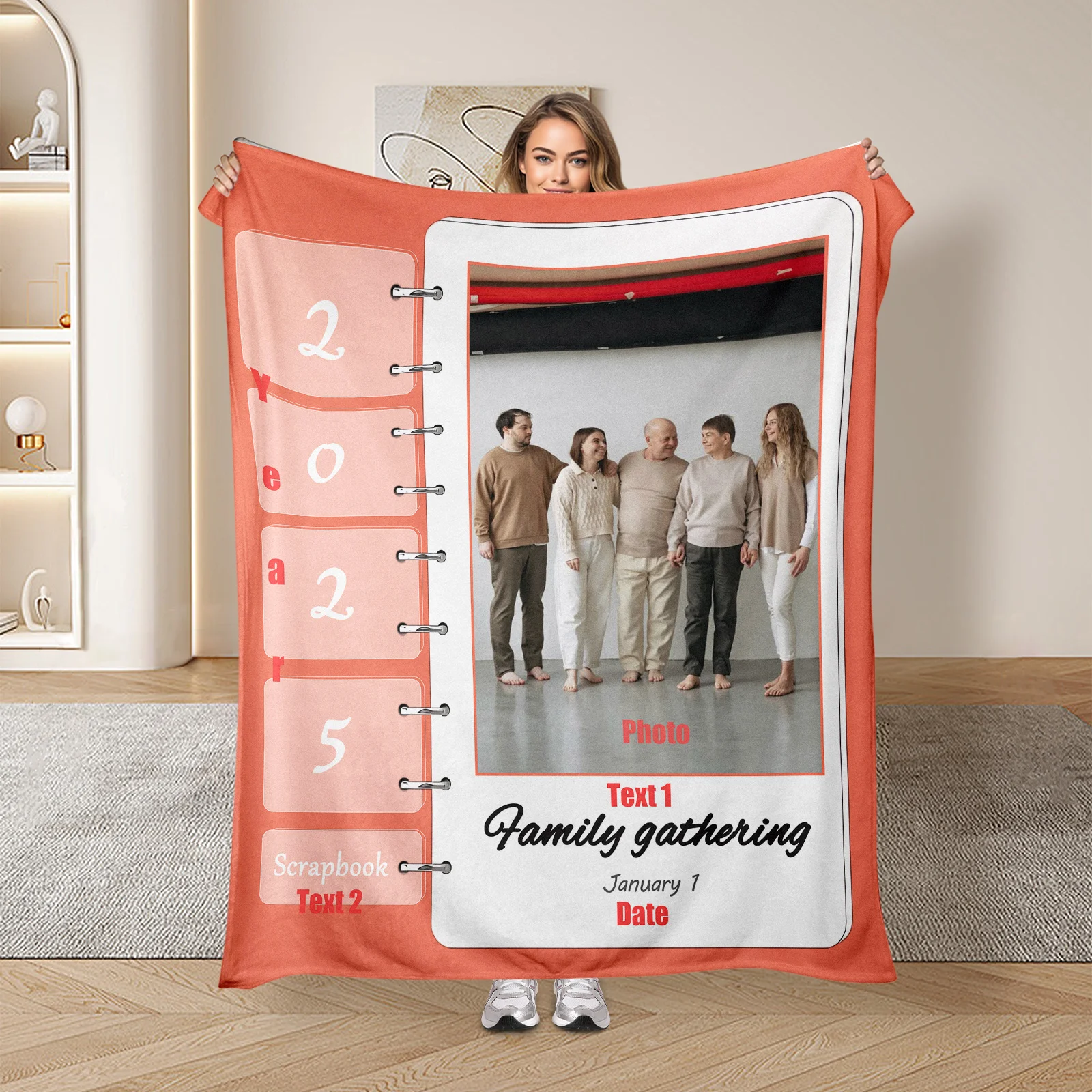 Custom Family Keepsake Blanket In Orange Red For Cherished Memories And Heartwarming Moments
Custom Family Keepsake Blanket In Orange Red For Cherished Memories And Heartwarming Moments