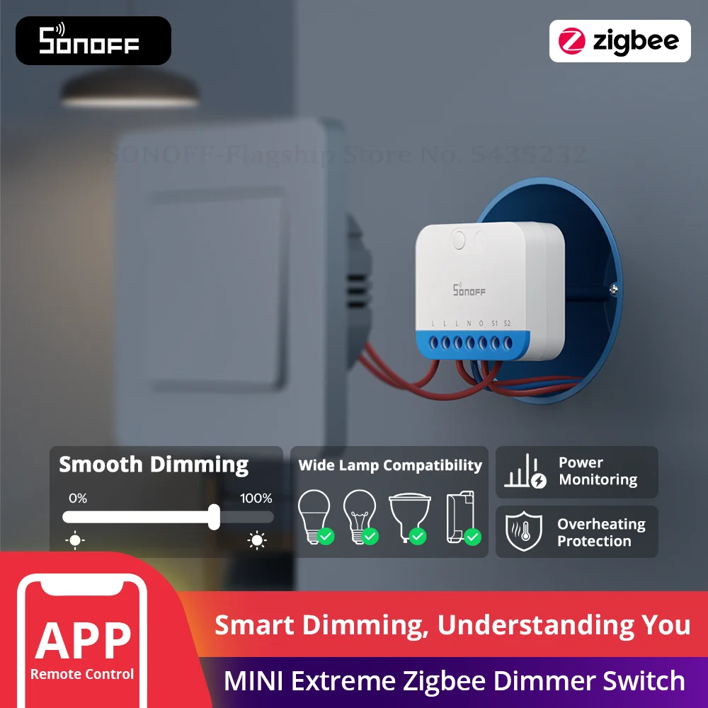 SONOFF MINI-ZBDIM MINI Extreme Zigbee Диммер-переключатель Broader Совместимость лампы Мониторинг мощности в реальном времени Плавное точное затемнение
SONOFF MINI-ZBDIM MINI Extreme Zigbee Диммер-переключатель Broader Совместимость лампы Мониторинг мощности в реальном времени Плавное точное затемнение