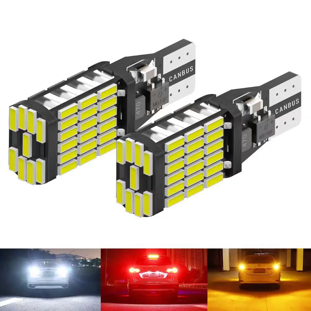 2Pcs High Brightness LED T15 W16W 45 SMD 4014 Car Canbus Reversing Lamps Stop Light Back up Lights Reverse Bulb White Red Yellow
2Pcs High Brightness LED T15 W16W 45 SMD 4014 Car Canbus Reversing Lamps Stop Light Back up Lights Reverse Bulb White Red Yellow