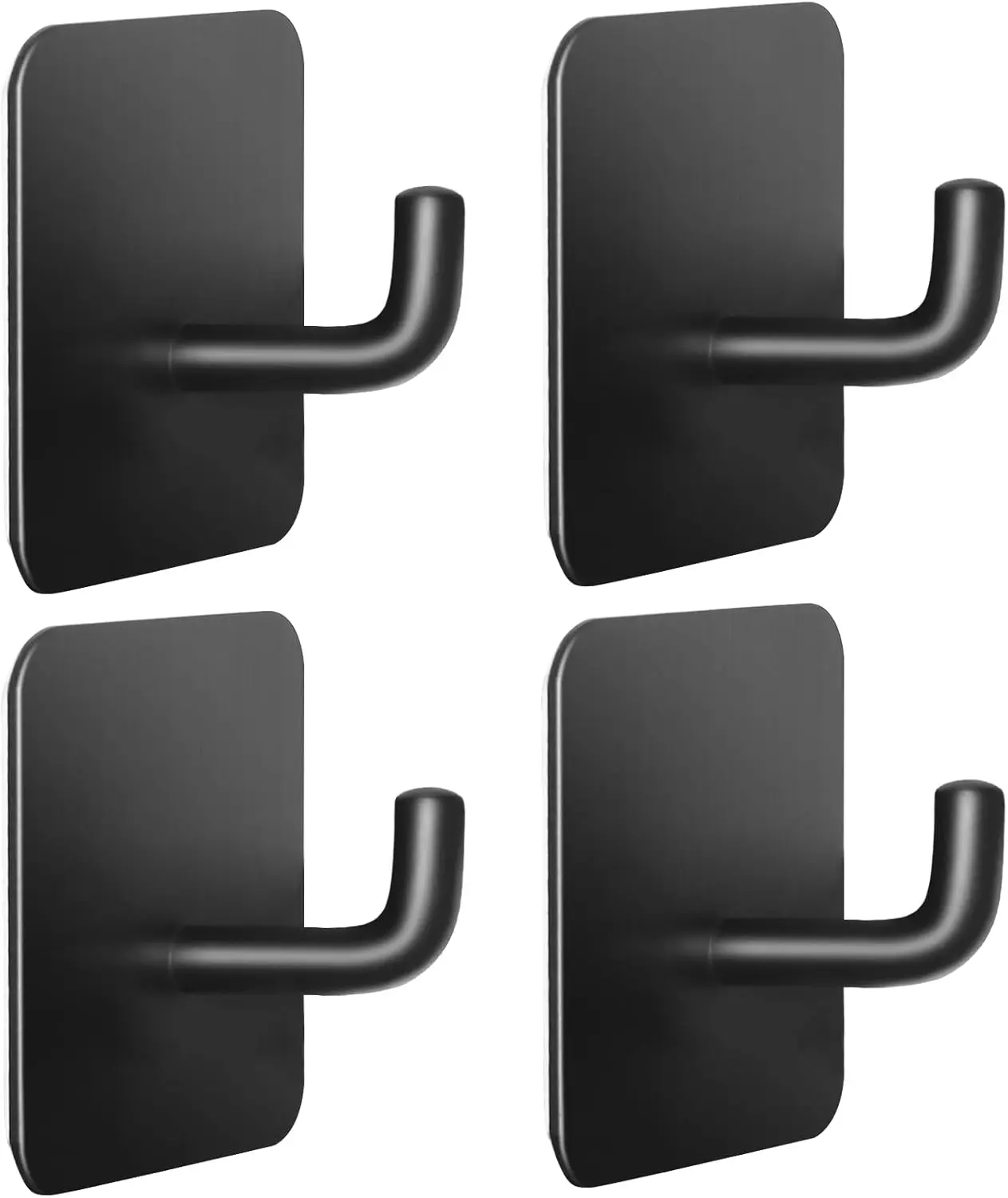 Strong Self-Adhesive Hooks, 4 Pack, 15lb Capacity, No Damage, Waterproof Stainless Steel, Black
Strong Self-Adhesive Hooks, 4 Pack, 15lb Capacity, No Damage, Waterproof Stainless Steel, Black