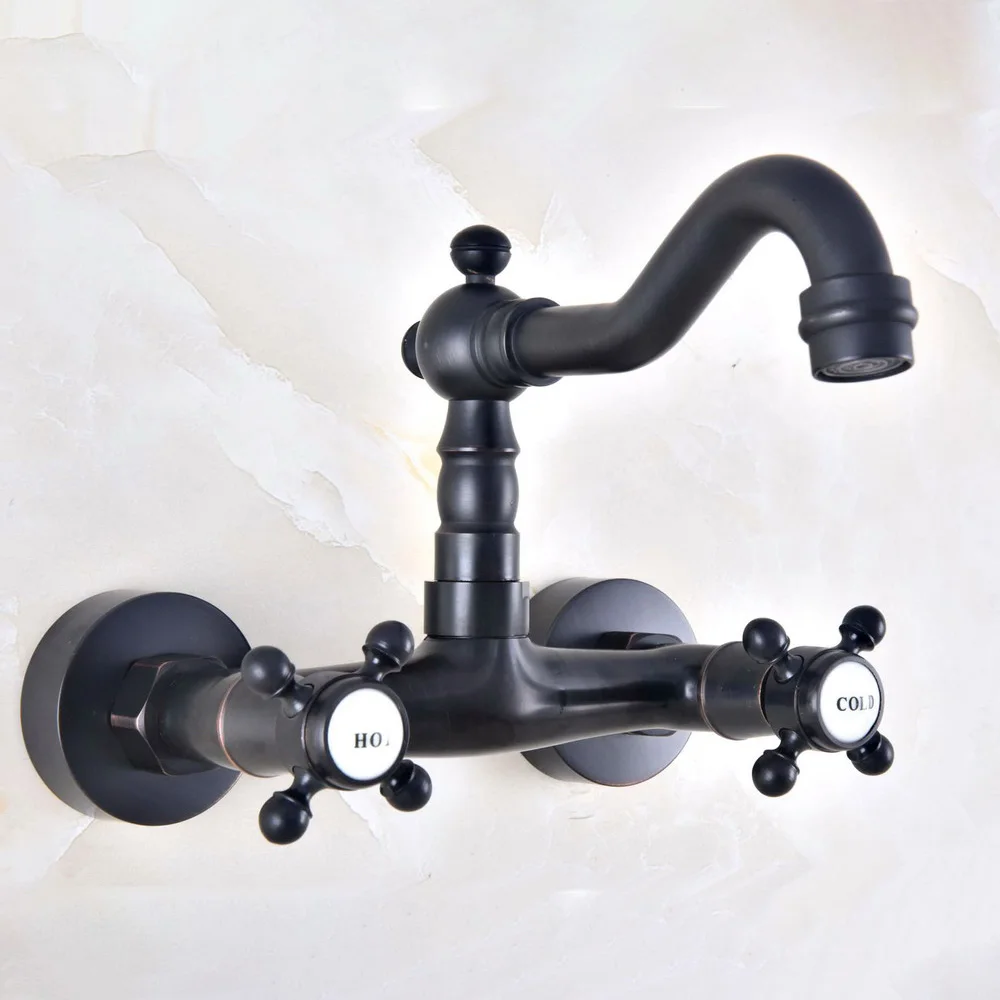 Black Oil Rubbed Brass Two Handles Wall Mounted Kitchen Bathroom Swivel Spout Faucet Mixer Tap anf451
Black Oil Rubbed Brass Two Handles Wall Mounted Kitchen Bathroom Swivel Spout Faucet Mixer Tap anf451