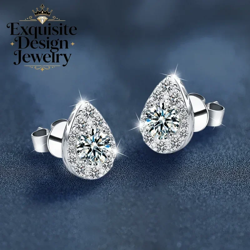 PT950 Platinum Cute Water Drop Stud Earrings, 1ct Sparkling D Color Moissanite Engagement Birthday Gift Fine Jewelry for Women
PT950 Platinum Cute Water Drop Stud Earrings, 1ct Sparkling D Color Moissanite Engagement Birthday Gift Fine Jewelry for Women