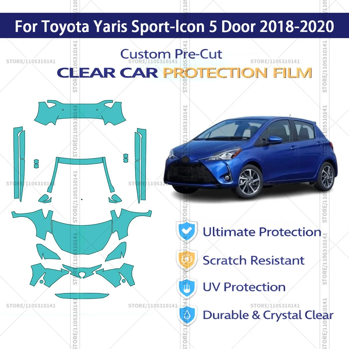 Pre-Cut Paint Protection Film PPF Transparent Car Film Professional Automotive PPF For Toyota Yaris Sport-lcon 5 Door 2018-2020
Pre-Cut Paint Protection Film PPF Transparent Car Film Professional Automotive PPF For Toyota Yaris Sport-lcon 5 Door 2018-2020