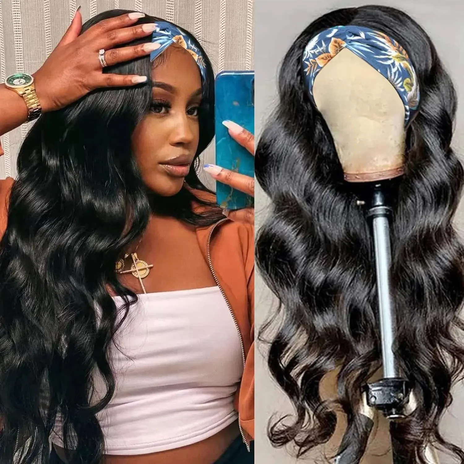 Body Wave Headband Wig 100% Human Hair Wigs for Black Women None Lace Front Wigs 180% Density Glueless Wear and Go Human Hair
Body Wave Headband Wig 100% Human Hair Wigs for Black Women None Lace Front Wigs 180% Density Glueless Wear and Go Human Hair