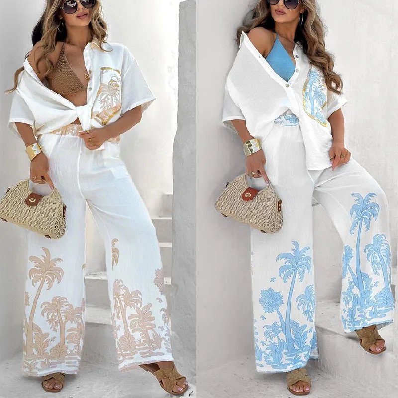 Summer Casual Linen Short Sleeved Shirt+long Pants Casual Suit For Women Брючный Костюм Женский Conjunto Dos Piezas Mujer
Summer Casual Linen Short Sleeved Shirt+long Pants Casual Suit For Women Брючный Костюм Женский Conjunto Dos Piezas Mujer