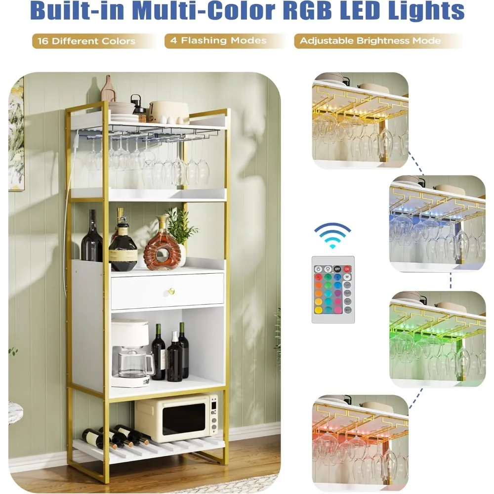 "67" Industrial Wine Bar Cabinet - LED Coffee Bar w/ Glass Rack & Metal/Wood Frame"
"67" Industrial Wine Bar Cabinet - LED Coffee Bar w/ Glass Rack & Metal/Wood Frame"