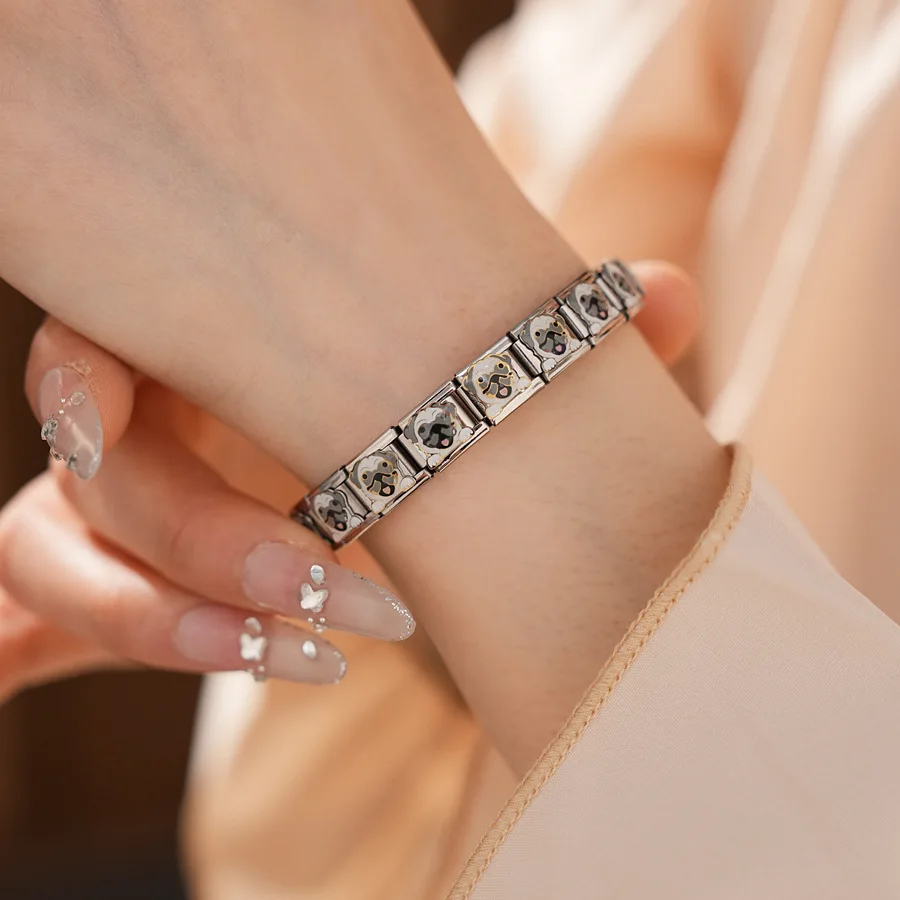 Fashion Oil Dripping Animal Dog Charms Italian Module DIY Stainless Steel Bracelet Childlike Style Cute Trendy Jewelry Wholesale
Fashion Oil Dripping Animal Dog Charms Italian Module DIY Stainless Steel Bracelet Childlike Style Cute Trendy Jewelry Wholesale
