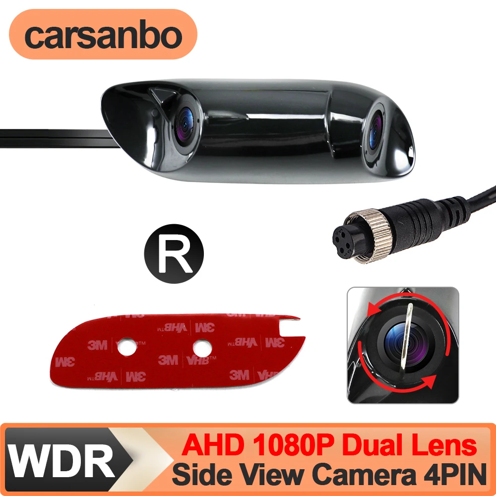 Carsanbo Car Side View Dual Lens Camera AHD 1080P Blind Spot with WDR 4PIN Connector Rotatable Lens Design Waterproof Fog-proof
Carsanbo Car Side View Dual Lens Camera AHD 1080P Blind Spot with WDR 4PIN Connector Rotatable Lens Design Waterproof Fog-proof