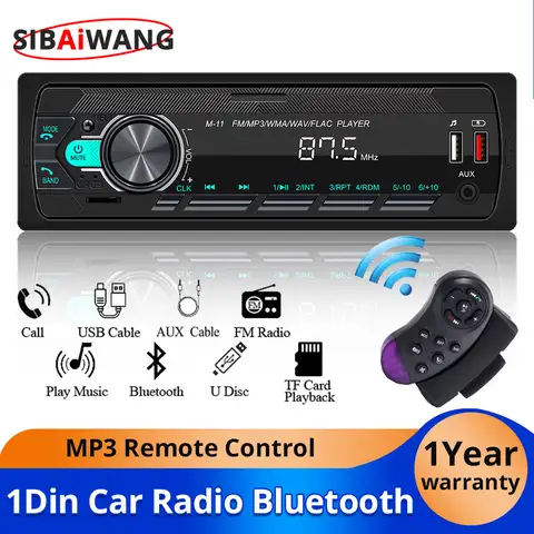 1Din Car Radio MP3 Player 12V 45W*4 Universal Stereo Multimedia Bluetooth FM Audio Music TF Card USB AUX  Locate the vehicle