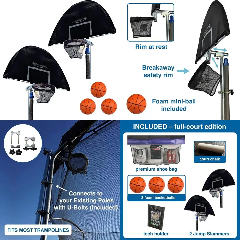 Full-Court Deluxe Trampoline Basketball Hoop with Second Hoop and Additional Accessories
Full-Court Deluxe Trampoline Basketball Hoop with Second Hoop and Additional Accessories