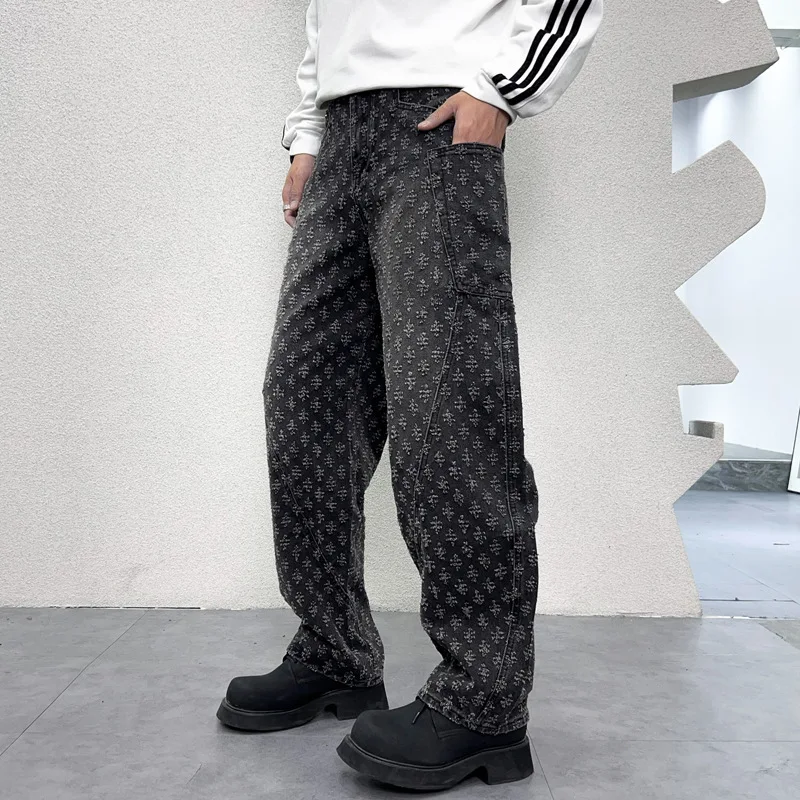 2024 New High-End and Fashionable Embroidered Jeans Men's Retro Washed Wide Leg Straight Loose Hip Hop Trendy Denim Pants
2024 New High-End and Fashionable Embroidered Jeans Men's Retro Washed Wide Leg Straight Loose Hip Hop Trendy Denim Pants