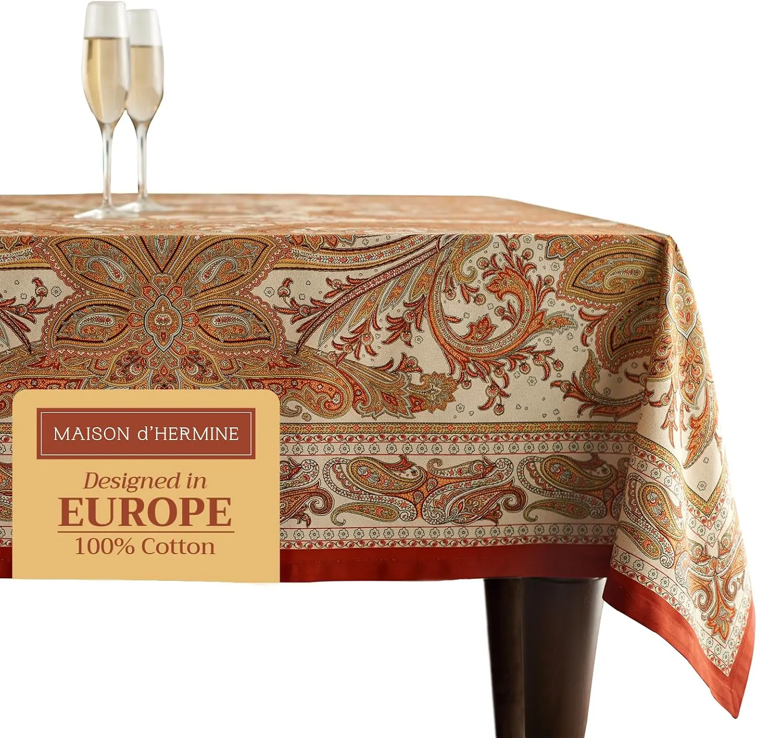 d' Hermine Table Cloth Rectangle Table 100% Cotton 60 x 120 Inches Tablecloth Reusable Decorative Everyday Use for Dining Room, 
d' Hermine Table Cloth Rectangle Table 100% Cotton 60 x 120 Inches Tablecloth Reusable Decorative Everyday Use for Dining Room,