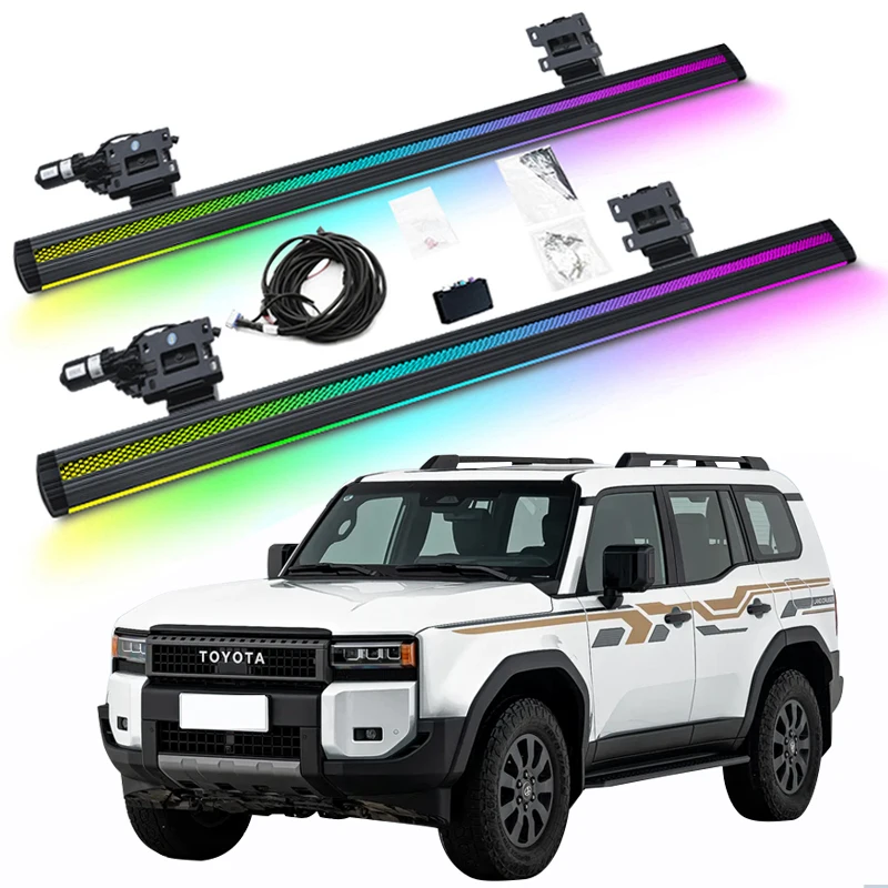 LED Colorful Lighting Electric Power Running Board Electric Side Steps for Toyota Land Cruiser Prado LC250 2024+
LED Colorful Lighting Electric Power Running Board Electric Side Steps for Toyota Land Cruiser Prado LC250 2024+