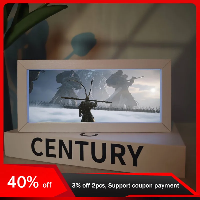 19.6cm/7.12in BlackMyth:Wukong Game 3D Light Box Peripherals LED Desktop Night Bedside Bedroom Creative Ornaments Birthday Gifts
19.6cm/7.12in BlackMyth:Wukong Game 3D Light Box Peripherals LED Desktop Night Bedside Bedroom Creative Ornaments Birthday Gifts