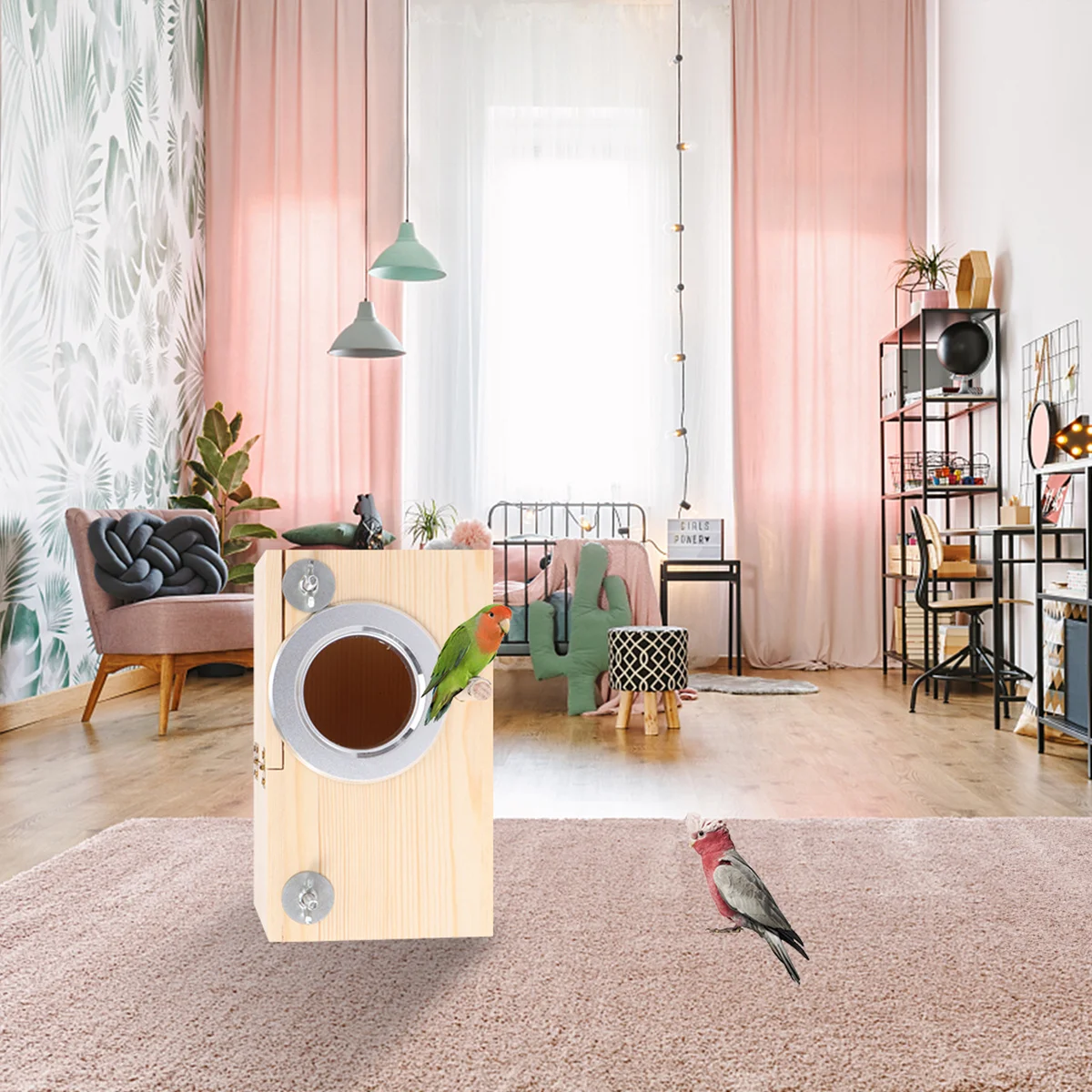 Eco Friendly Wooden Parrot Breeding Box Rustproof Metal Plated Bird House for Home Garden Decoration L Size Birds Nest
Eco Friendly Wooden Parrot Breeding Box Rustproof Metal Plated Bird House for Home Garden Decoration L Size Birds Nest