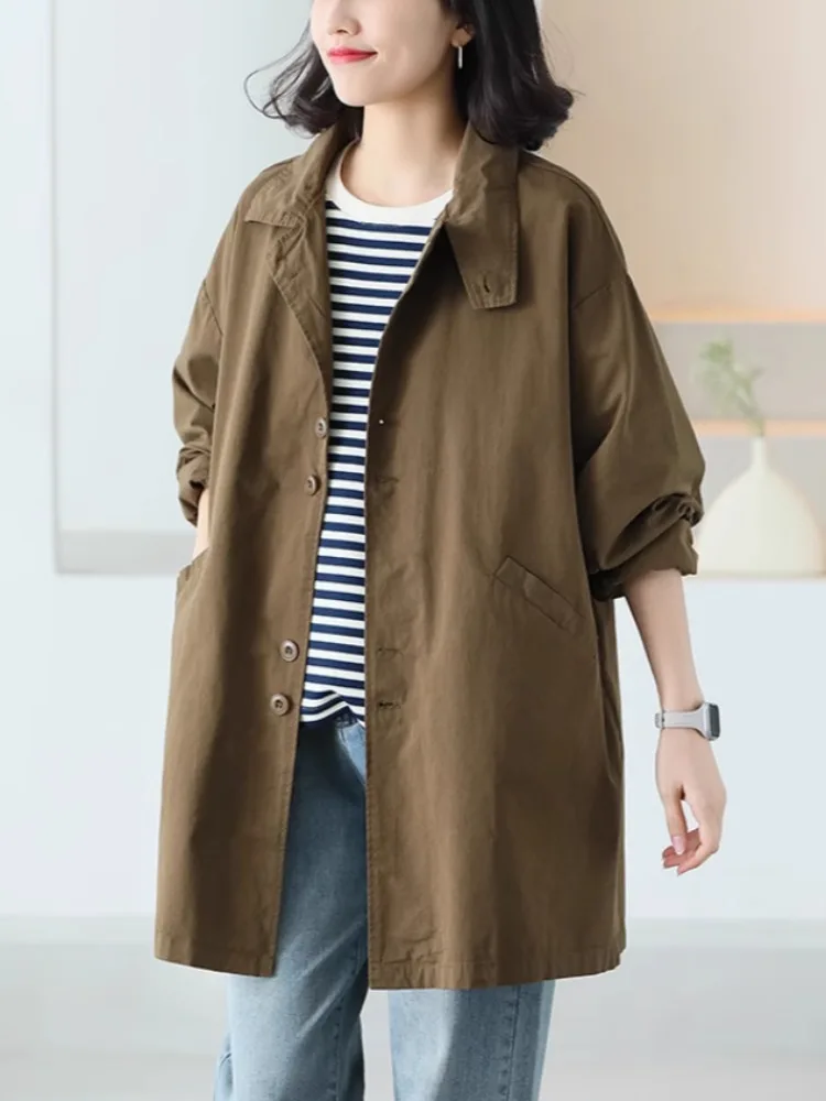 Fashionable Casual Color Simple Cotton Coat Women's Spring Autumn Medium Length Loose Versatile Long Sleeve Open Cardig...
Fashionable Casual Color Simple Cotton Coat Women's Spring Autumn Medium Length Loose Versatile Long Sleeve Open Cardig...