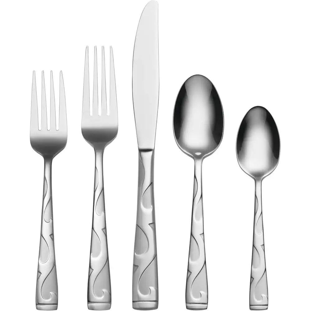 45-Piece Everyday Flatware Set for 8, Serving Utensils, 18/0 Stainless Steel, Dishwasher Safe
45-Piece Everyday Flatware Set for 8, Serving Utensils, 18/0 Stainless Steel, Dishwasher Safe